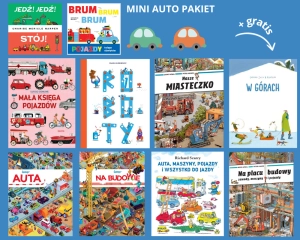 mini AUTO PAKIET + GRATIS! Na placu budowy, Mała księga pojazdów, Na budowie, Auta, Auta maszyny pojazdy, Nasze miasteczko, Roboty, Jedź jedź stój, Brum brum pojazdy + gratis!